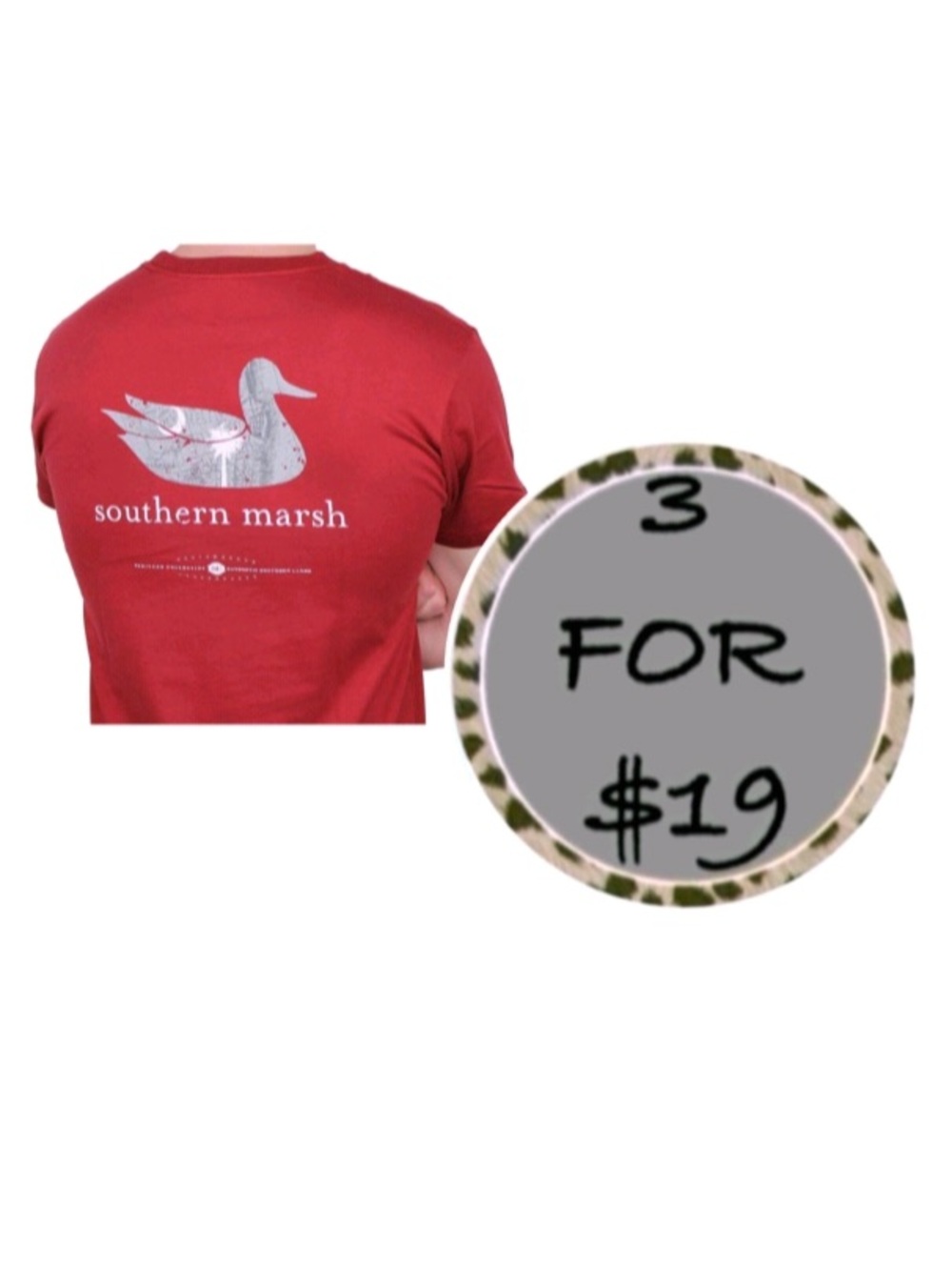 3/$19 South Carolina Heritage Tee in Maroon by Southern Marsh